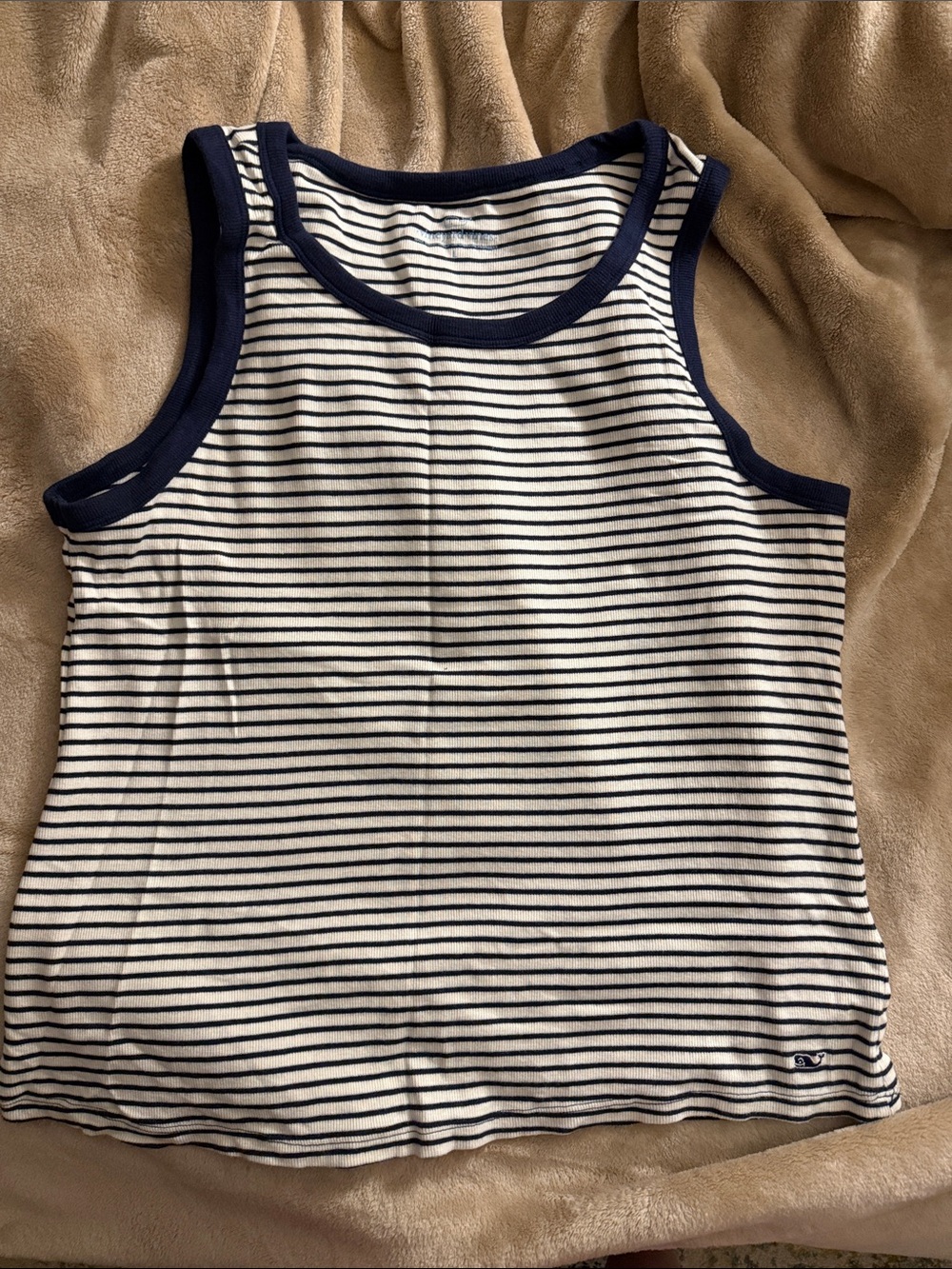 Vineyard Vines Navy & White Striped Ribbed Tank - Picture 3 of 8